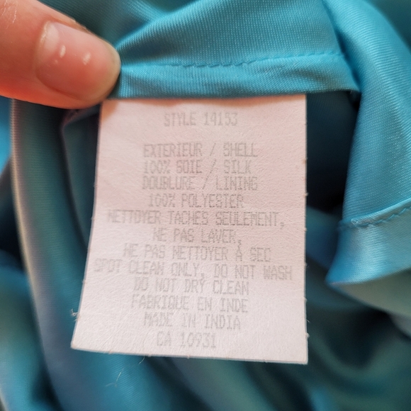 Vintage Scala Blue Sequin 100% Silk Evening Cocktail Dress - Xs - Picture 5 of 9